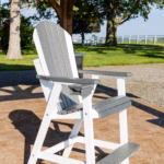 Adirondack bar chair in gray and white