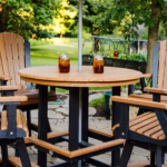 Outdoor bar table set with chairs