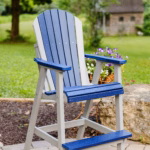 Adirondack bar chair in blue and white