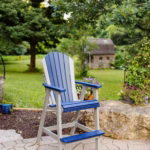 Adirondack bar chair, blue and white