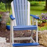 Adirondack bar chair with blue accents