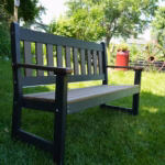 Durable garden bench in outdoor setting