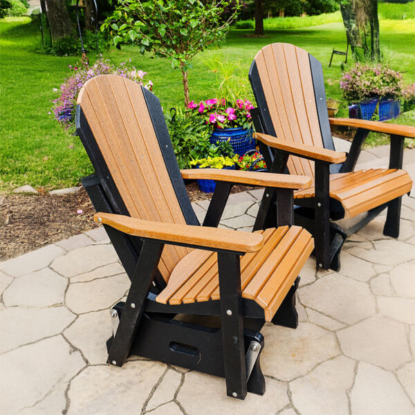 Adirondak-Glider-shown-in-antique-mahogany-and-black