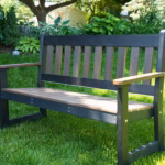 Durable poly lumber garden bench seating