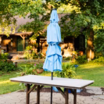 Durable poly lumber dining table setting