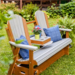 Adirondack glider with convenient console