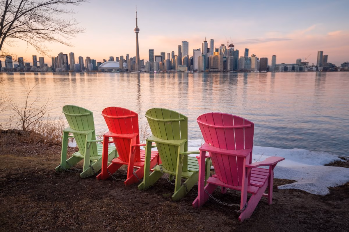 poly furniture in outdoor near lake